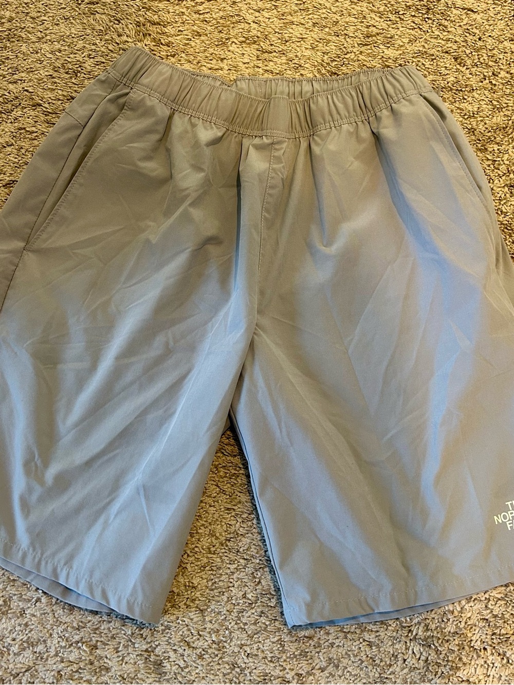The North Face Men's Gray Athletic Shorts with Elastic Waist